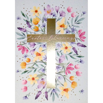 Floral Cross Easter Card