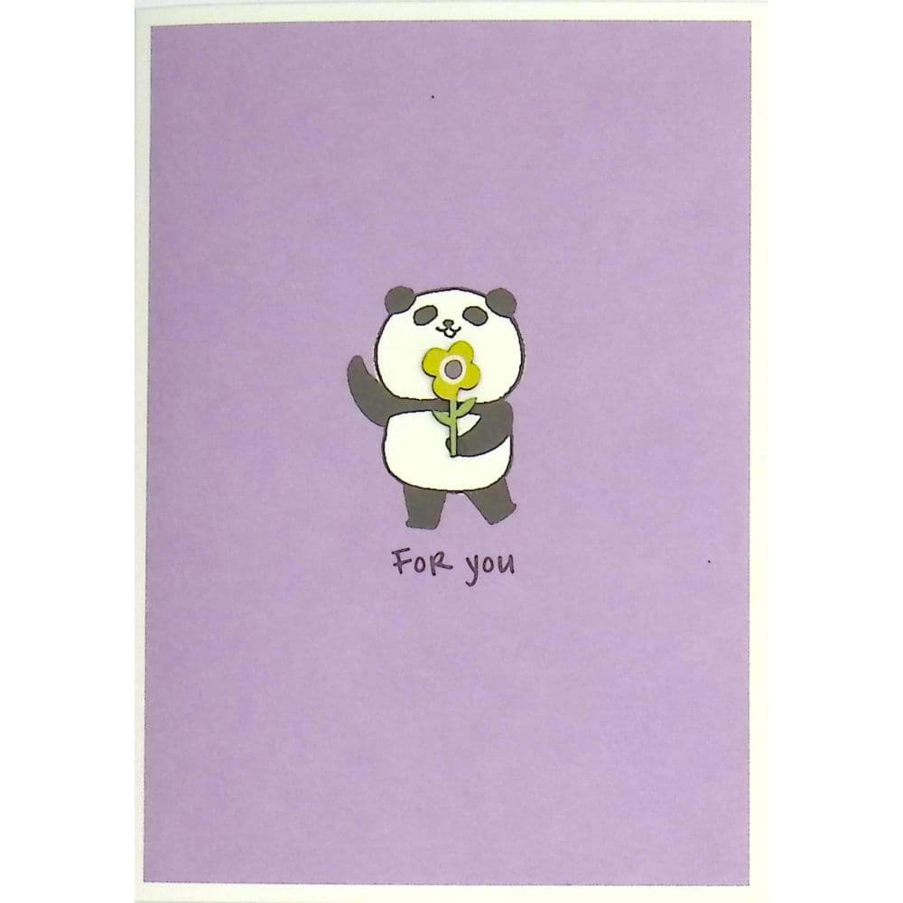 Panda with Flower Friendship Card