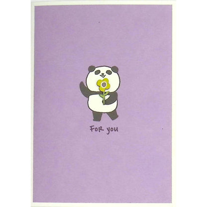 Panda with Flower Friendship Card