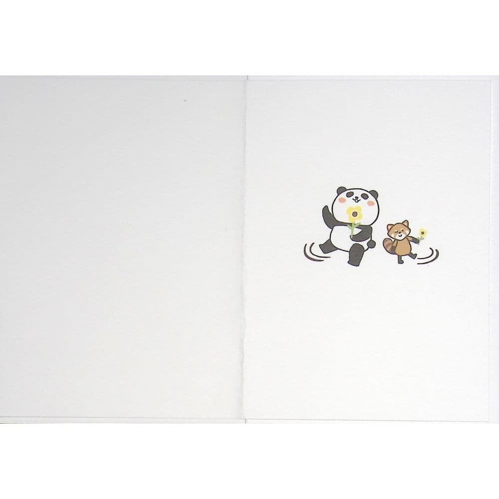 Panda with Flower Friendship Card