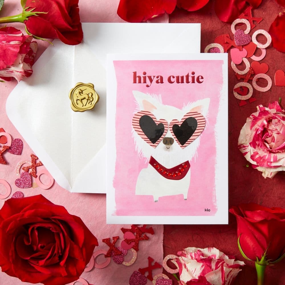 Cute Dog in Sunglasses Valentine's Day Card