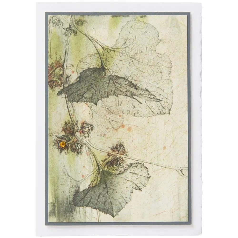 Etching Look Leaves Sympathy Card