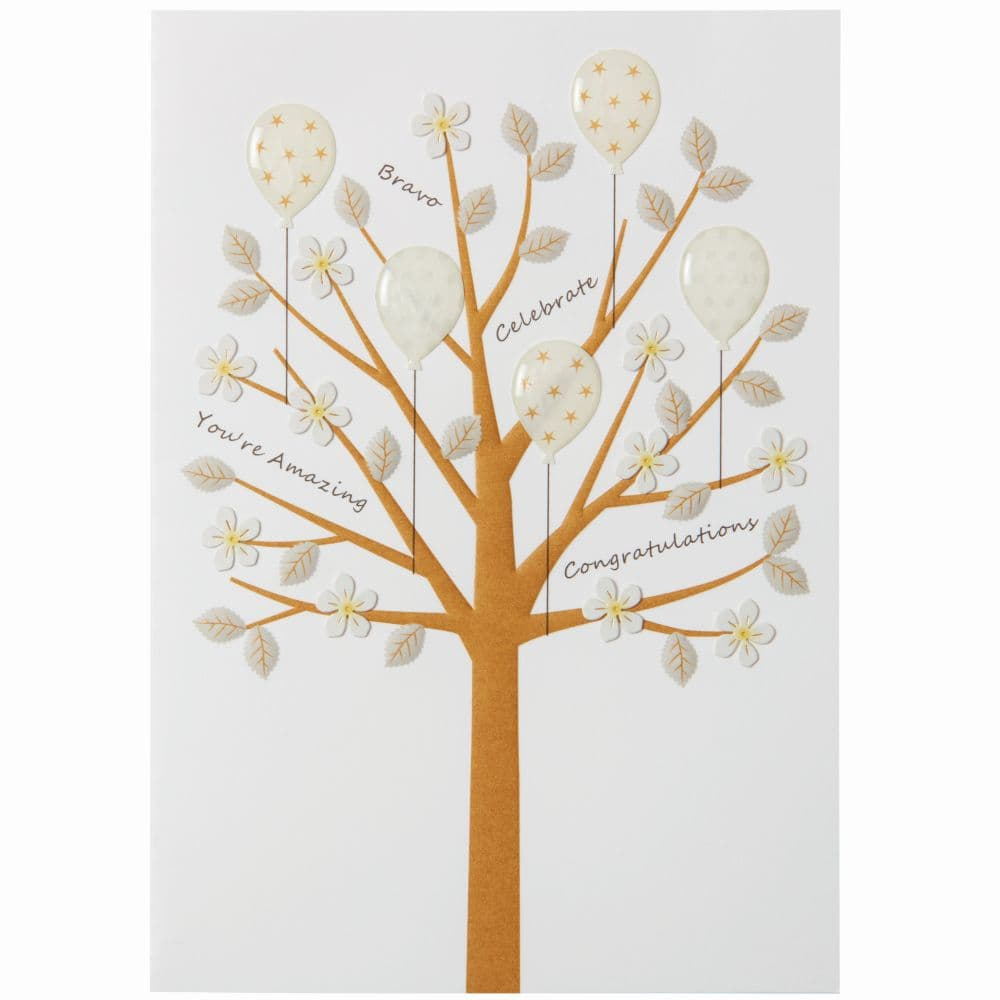 Congrats Tree With Words Congratulations Card