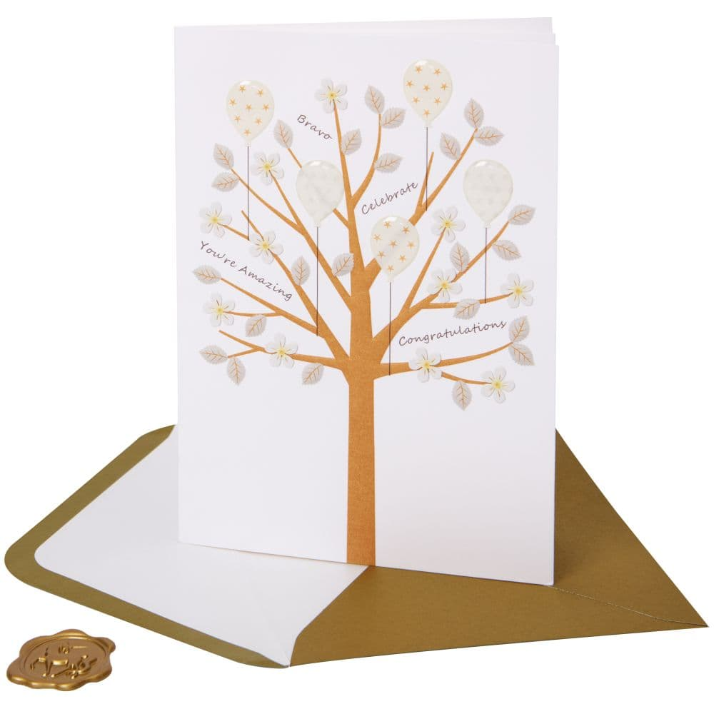 Congrats Tree With Words Congratulations Card