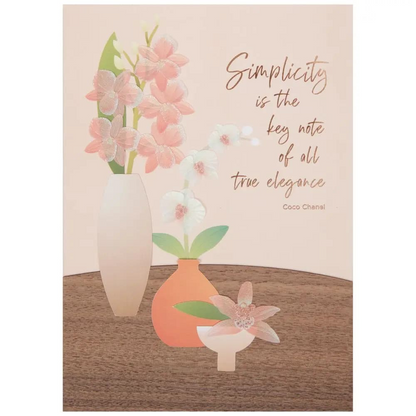 Orchids In Vases With Quote Blank Card