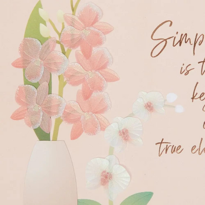 Orchids In Vases With Quote Blank Card