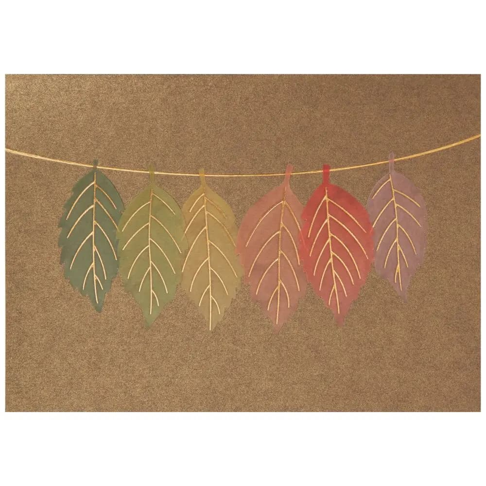 Glitter Leaves Blank Card