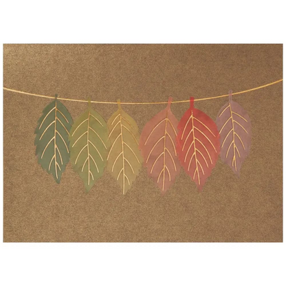 Glitter Leaves Blank Card
