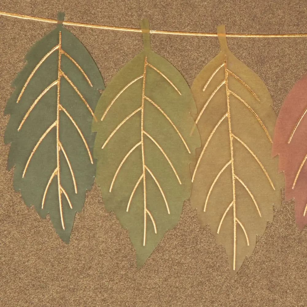 Glitter Leaves Blank Card
