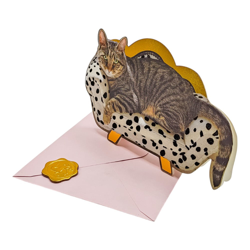 Cat on Chaise Mother's Day Card