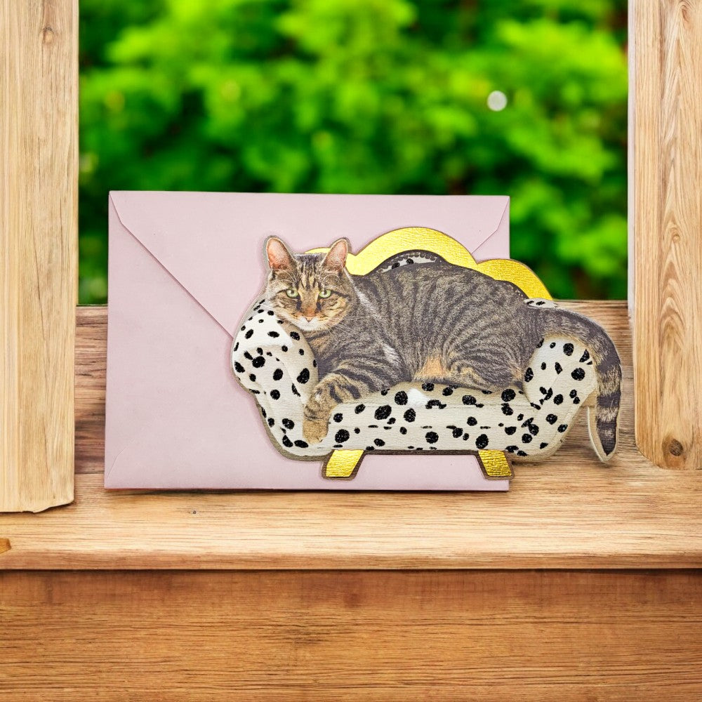 Cat on Chaise Mother's Day Card