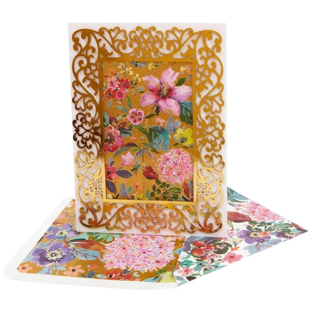 Laser Boarder Growing Flower Collection Birthday Card
