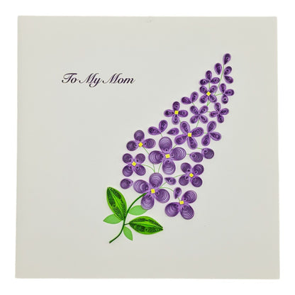 Quilled Purple Bouquet Mothers Day Card