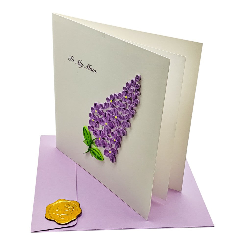 Quilled Purple Bouquet Mothers Day Card
