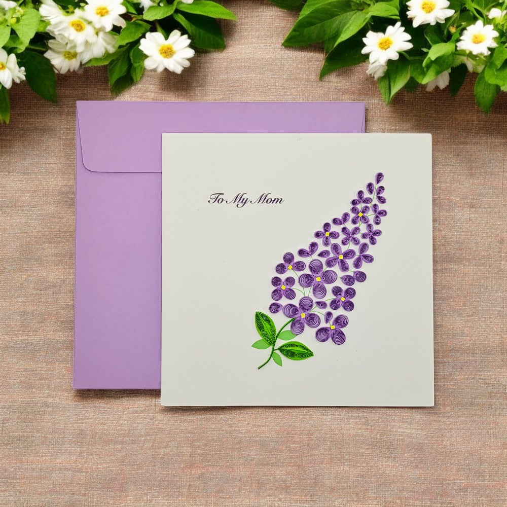 Quilled Purple Bouquet Mothers Day Card