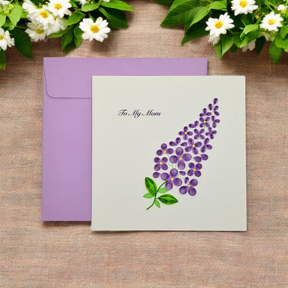 Quilled Purple Bouquet Mothers Day Card