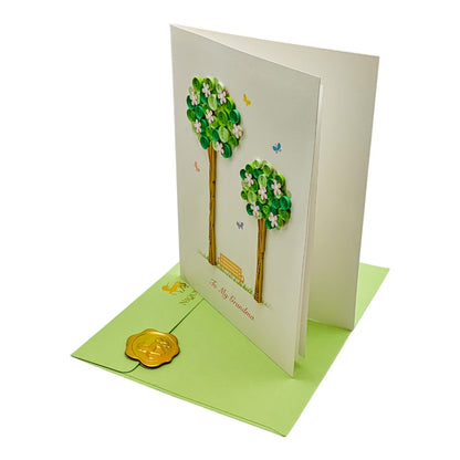 Quilled Trees with Bench Mothers Day Card