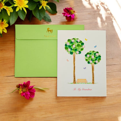 Quilled Trees with Bench Mothers Day Card