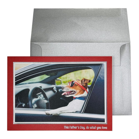 Photo Driving Dog Fathers Day Card