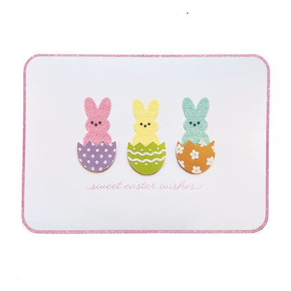 Handmade Bunnies in Eggs Easter Card