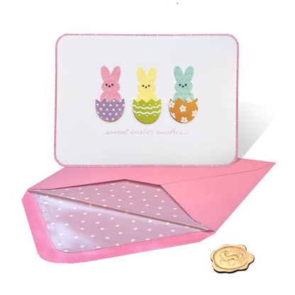 Handmade Bunnies in Eggs Easter Card