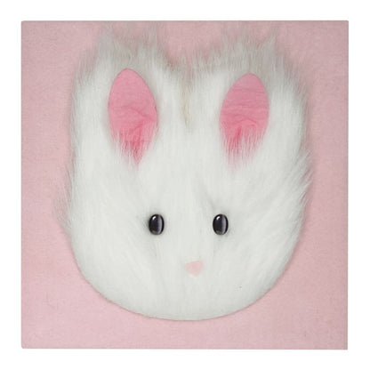 Faux Fur Bunny Head Easter Card