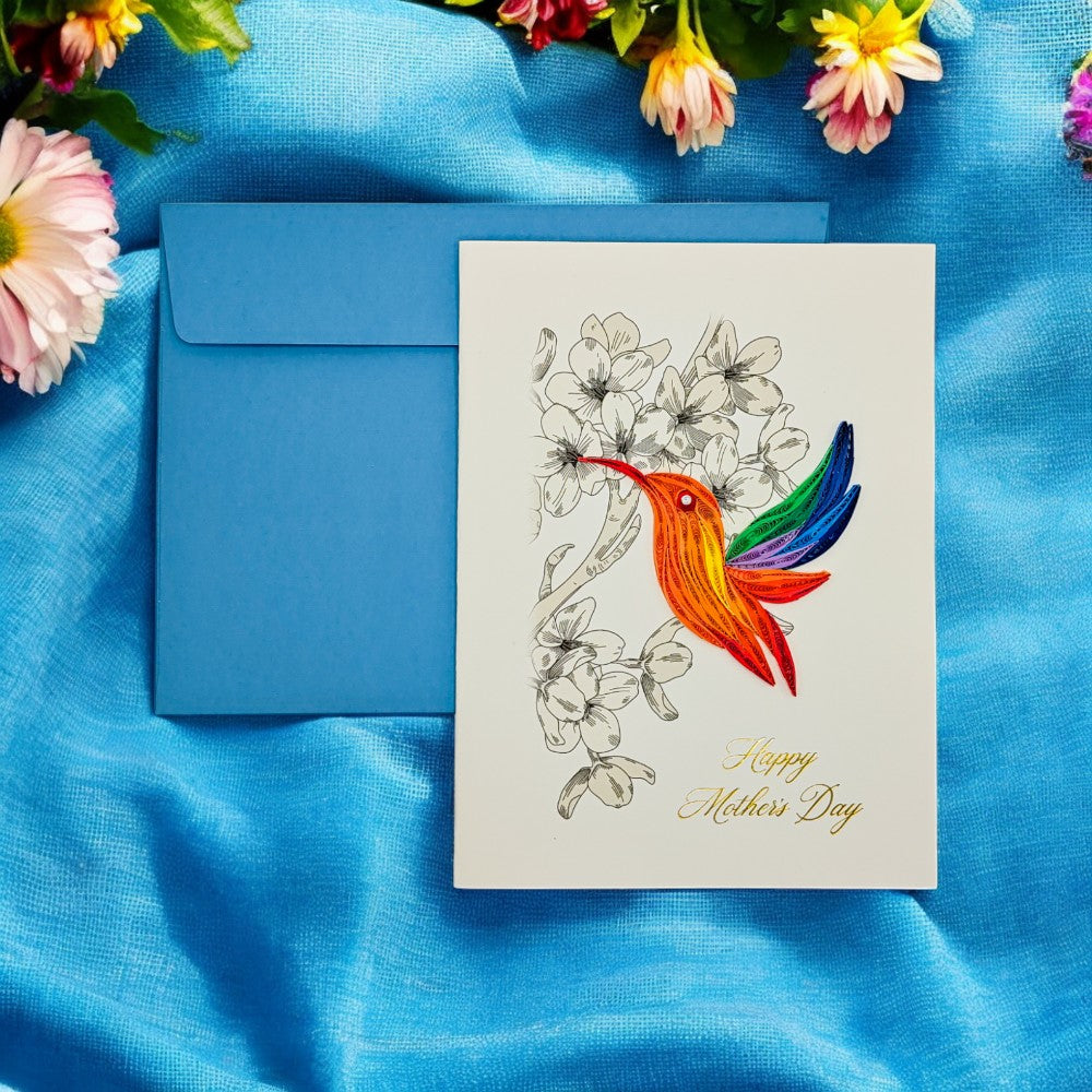 Quilled Hummingbird Mother's Day Card