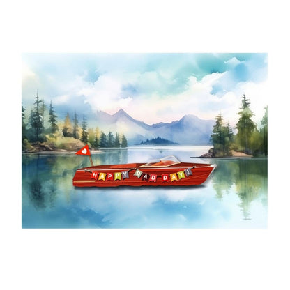 Luxury Wooden Boat Father's Day Card