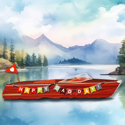 Luxury Wooden Boat Father's Day Card