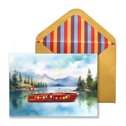 Luxury Wooden Boat Father's Day Card