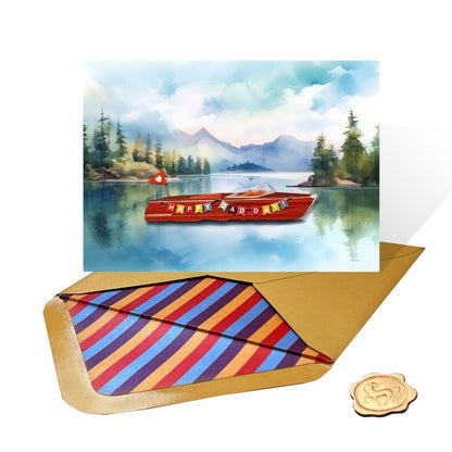 Luxury Wooden Boat Father's Day Card