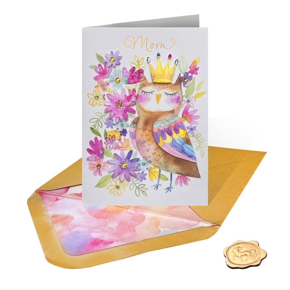 Whimsical Owl In Crown Mother's Day Card
