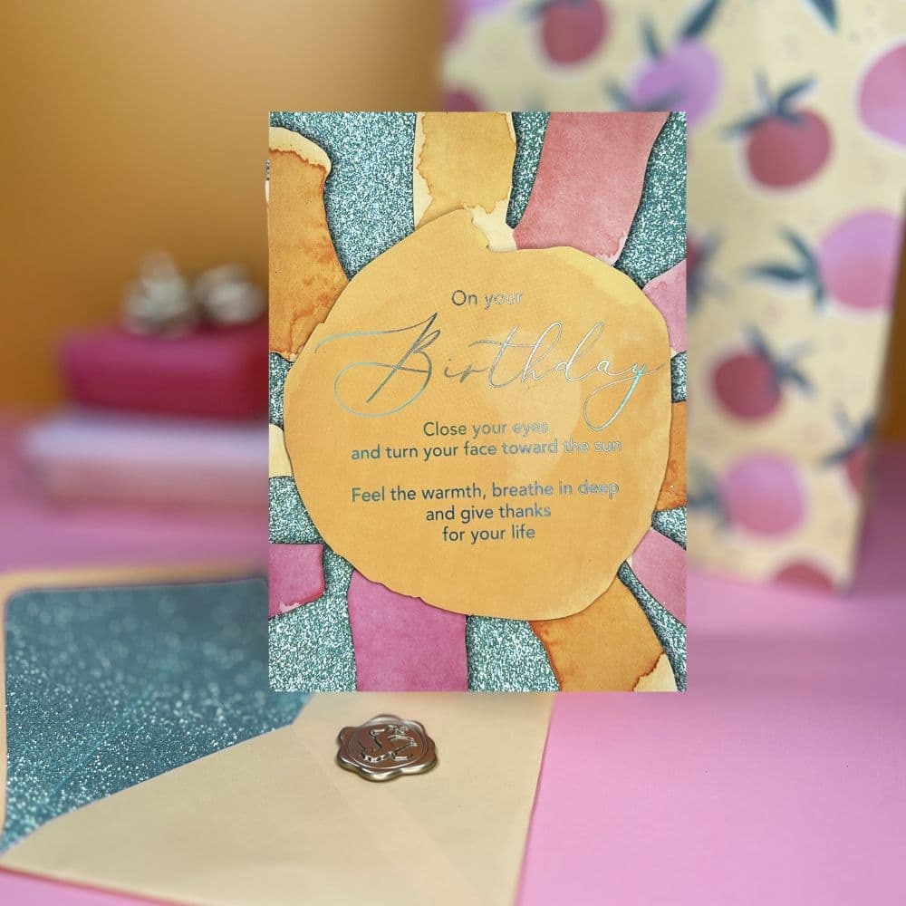 Sun and Lettering Birthday Card