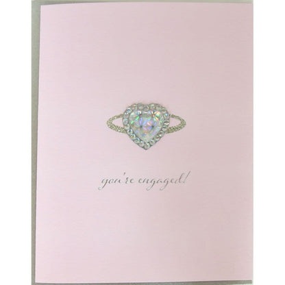 Heart Shaped Diamond Ring Engagement Wedding Card