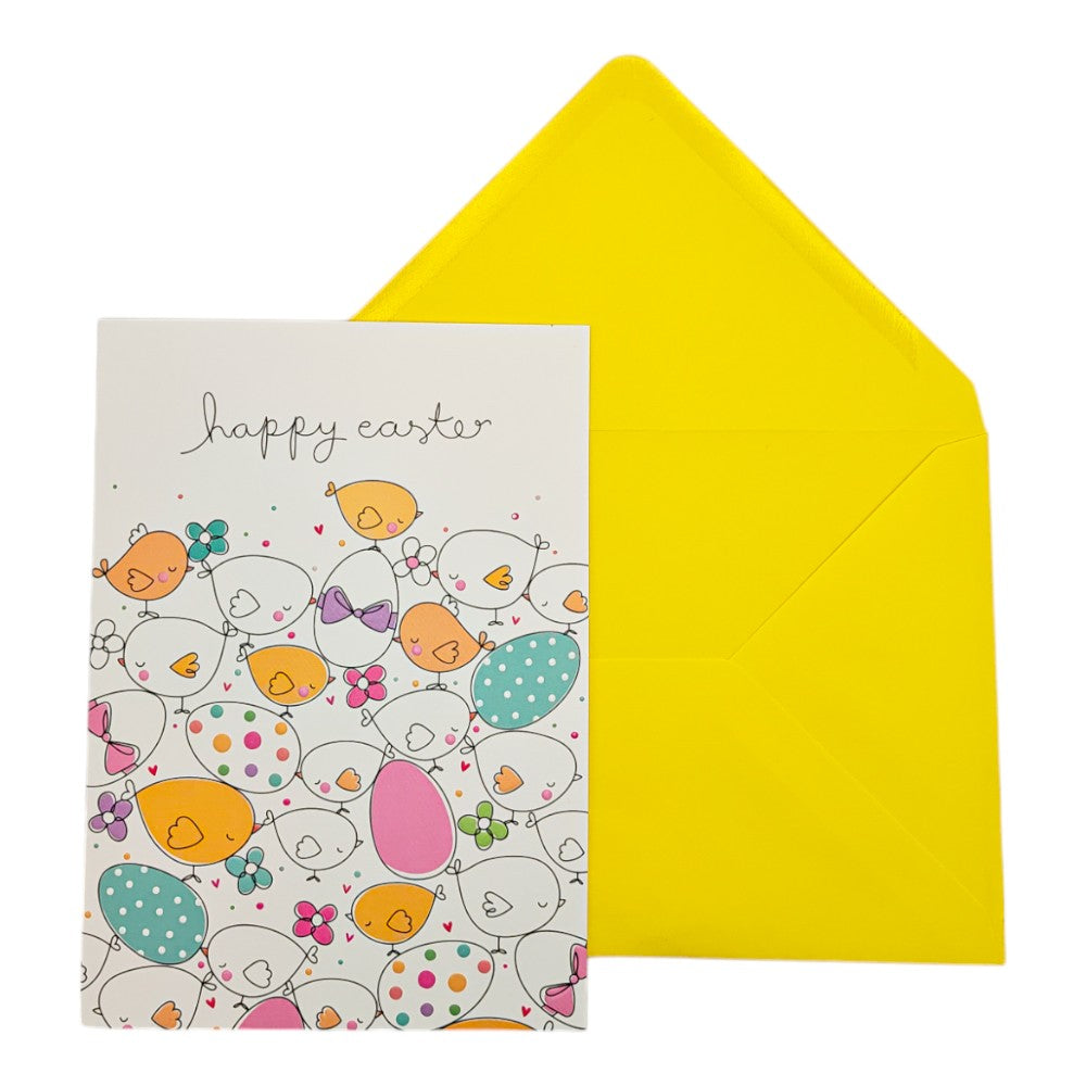 Happy Easter with Chicks Easter Card