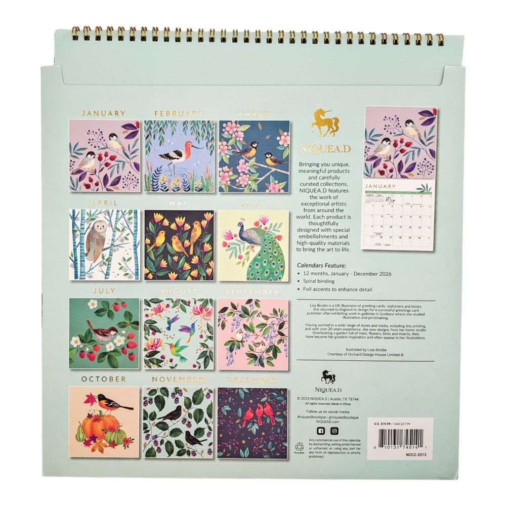 Wonder of Birds 2026 Wall Calendar
