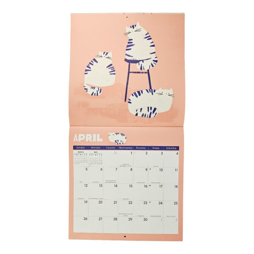 Funky Cats 2026 Wall Calendar