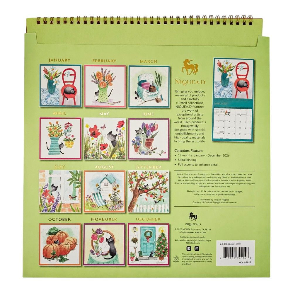 Cute Cats 2026 Wall Calendar
