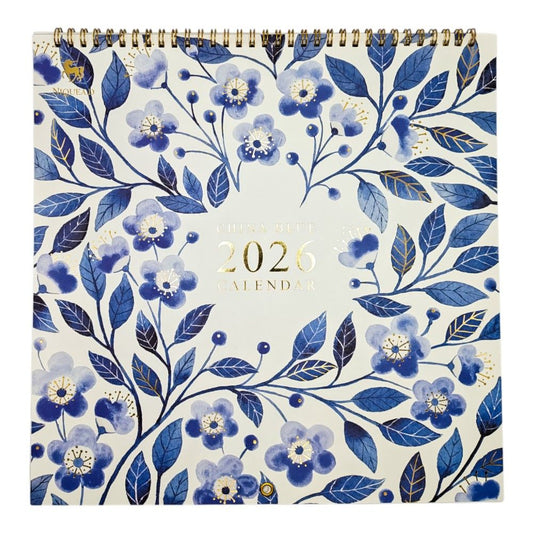 China Blue 2026 Wall Calendar