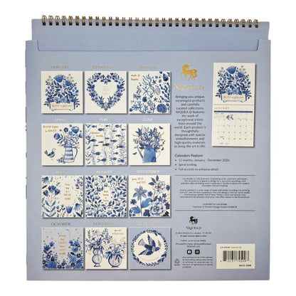 China Blue 2026 Wall Calendar