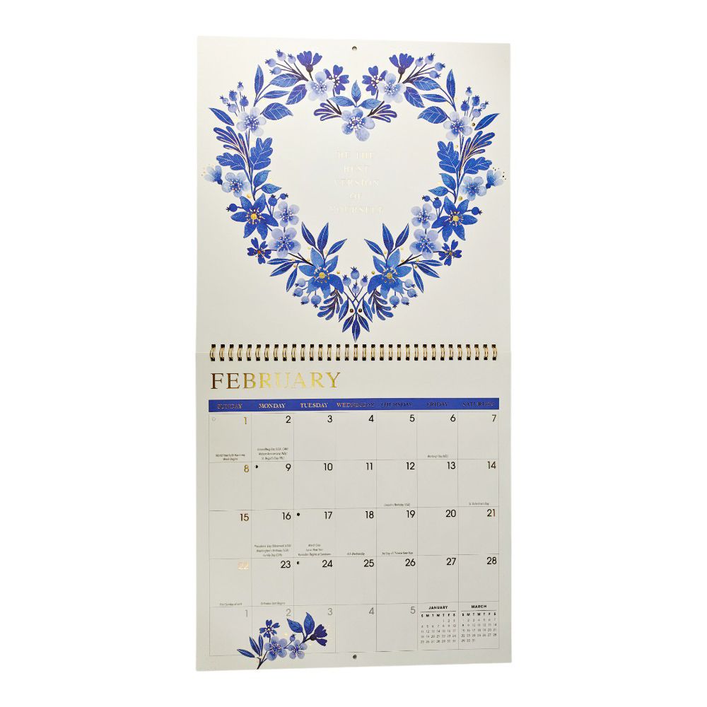 China Blue 2026 Wall Calendar