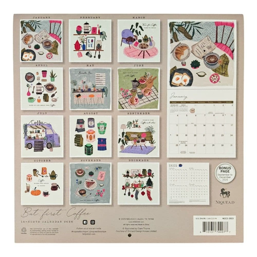 But First Coffee 2026 Wall Calendar