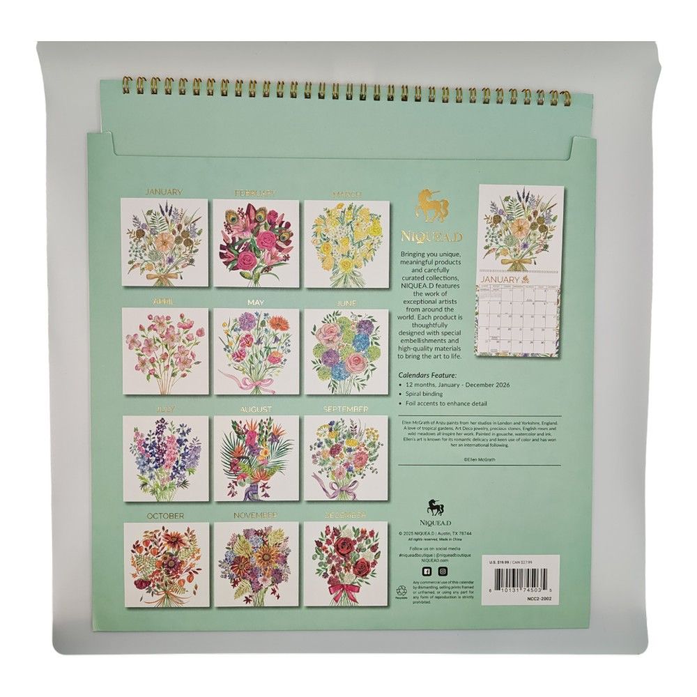 Bouquet 2026 Wall Calendar