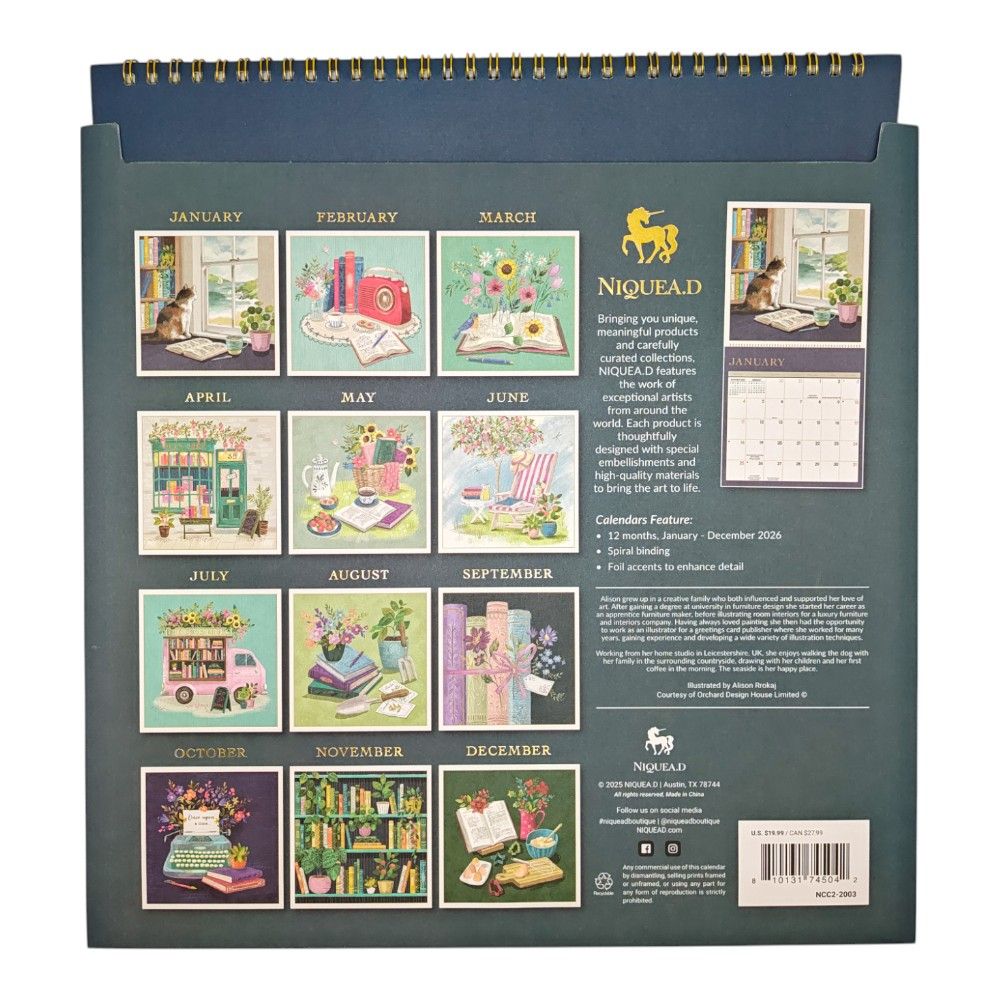 Book Lovers 2026 Wall Calendar