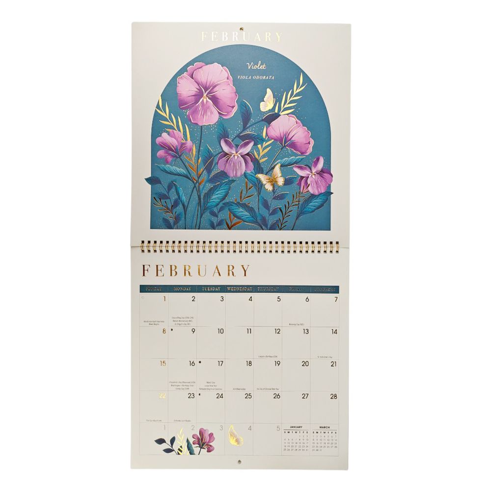 Birth Flowers 2026 Wall Calendar