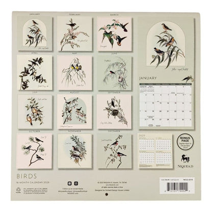 Birds 2026 Wall Calendar