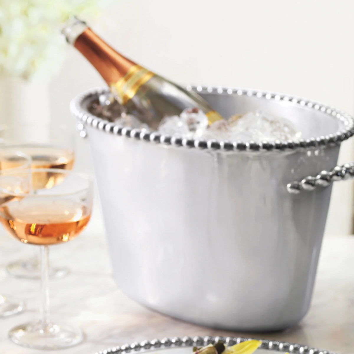 Pearled Medium Ice Bucket