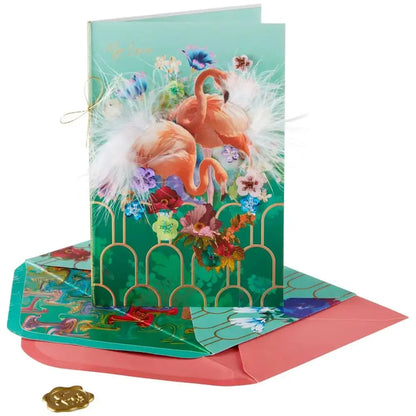 Two Flamingos Collector's Edition Romance Friendship Anniversary Card