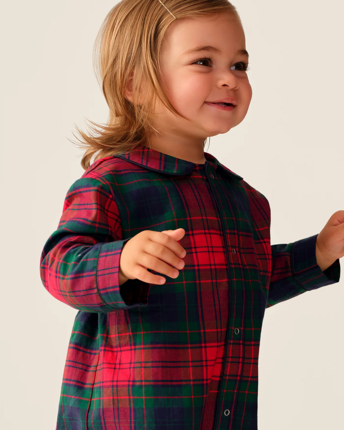 Baby's Twill Cambridge Romper in St. James Tartan Red