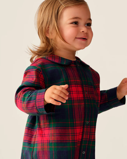 Baby's Twill Cambridge Romper in St. James Tartan Red